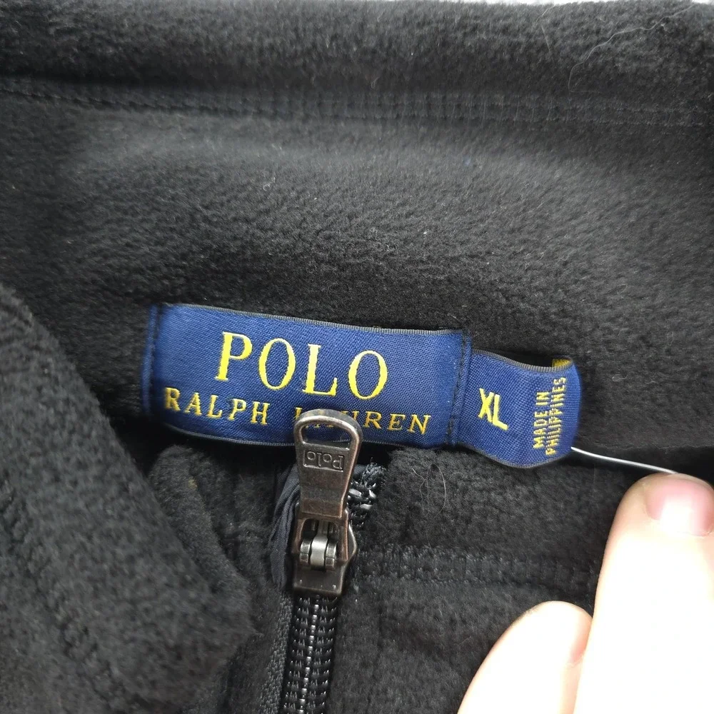 Polo‎ Ralph Lauren Jacket Mens XL Black Fleece 1/4 Zip Fair Isle Nordic NEW